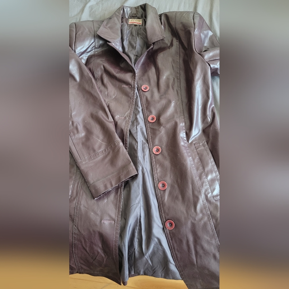 Vintage Brown Leather Coat